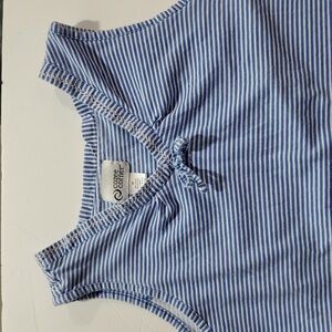 Cozee Corner Striped Nightgown Size 1X Blue And White